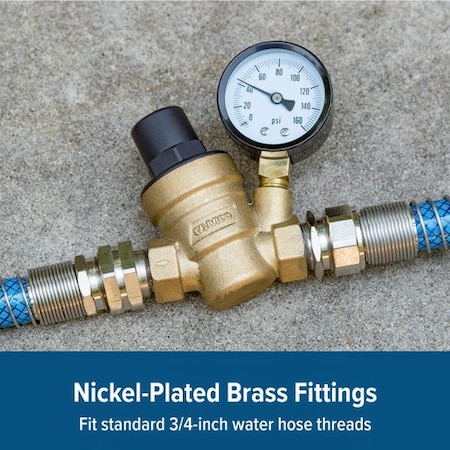 Camco ADJUSTABLE WATER PRESSURE REGULATOR BRASS (E/F) LLC 40058